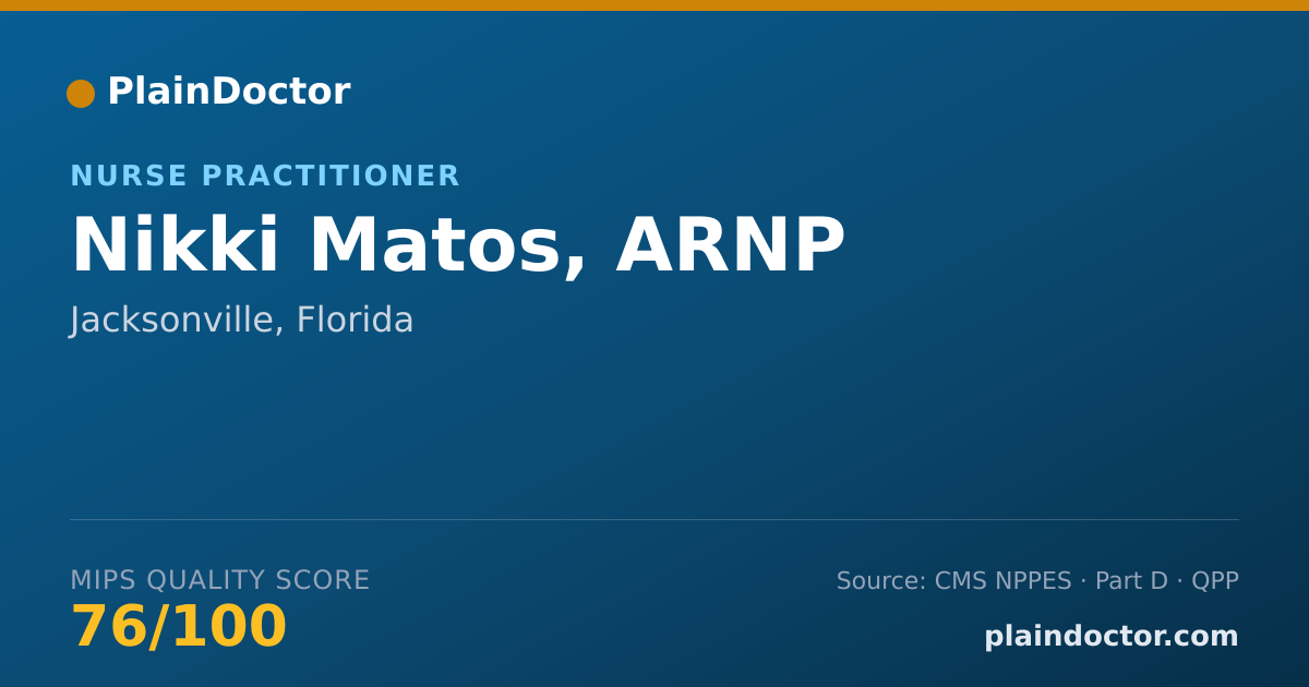 Shareable card for Nikki Matos, ARNP - Nurse Practitioner, Jacksonville, FL