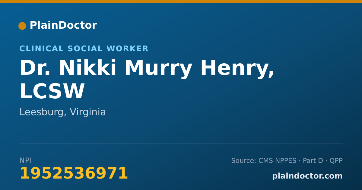 Shareable card for Nikki Murry Henry, LCSW - Clinical Social Worker, Leesburg, VA