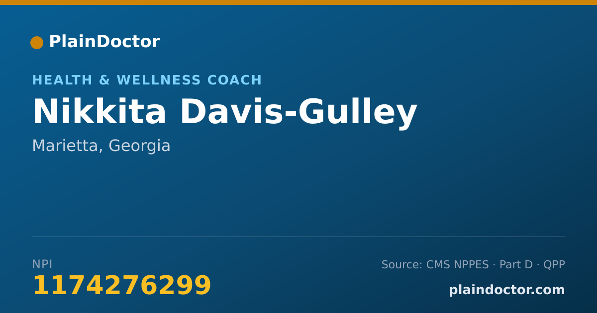Shareable card for Nikkita Davis-Gulley - Health & Wellness Coach, Marietta, GA