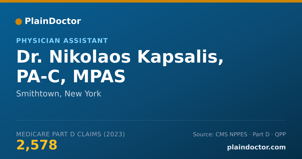 Shareable card for Nikolaos Kapsalis, PA-C, MPAS - Physician Assistant, Smithtown, NY