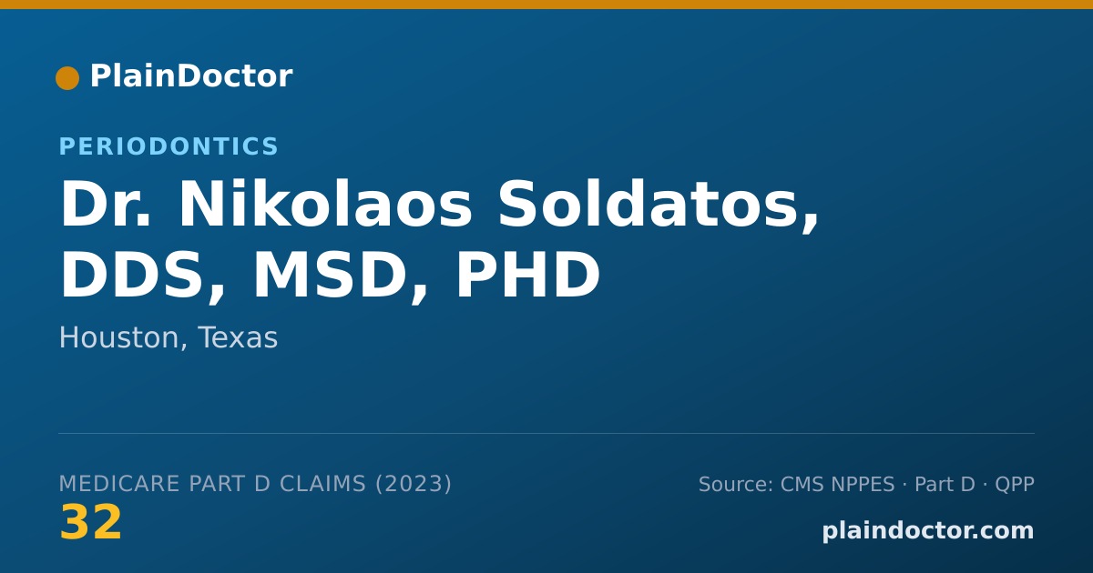Shareable card for Nikolaos Soldatos, DDS, MSD, PHD - Periodontics, Houston, TX