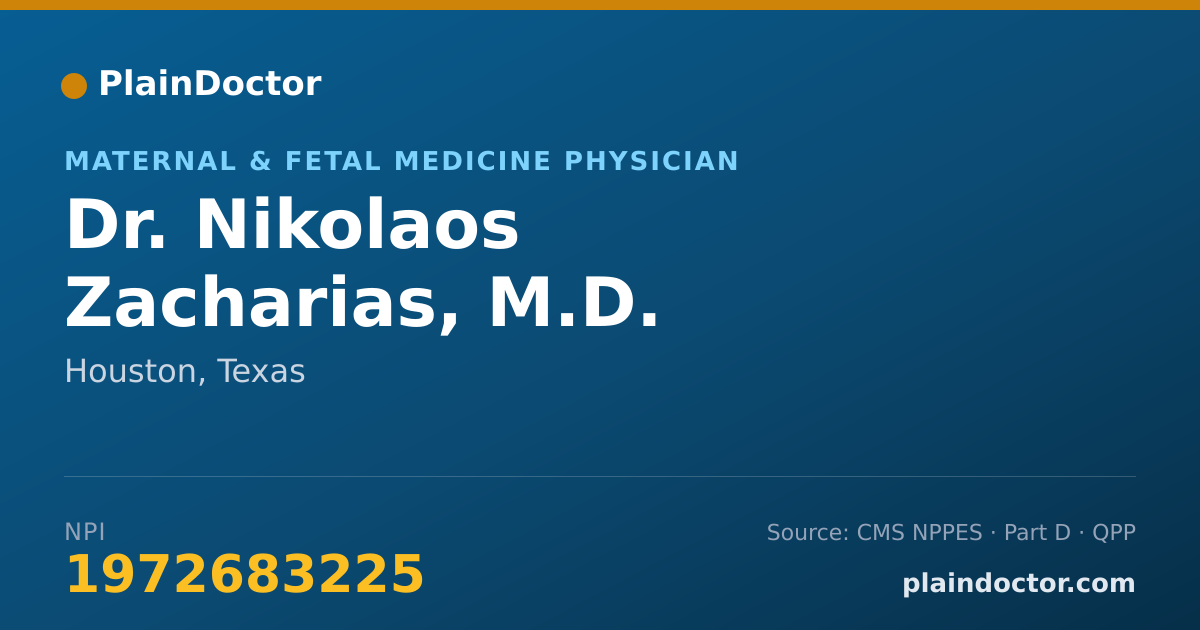 Shareable card for Nikolaos Zacharias, M.D. - Maternal & Fetal Medicine Physician, Houston, TX