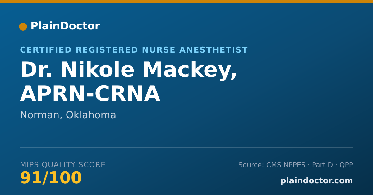 Shareable card for Nikole Mackey, APRN-CRNA - Certified Registered Nurse Anesthetist, Norman, OK