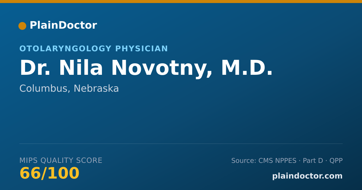 Shareable card for Nila Novotny, M.D. - Otolaryngology Physician, Columbus, NE