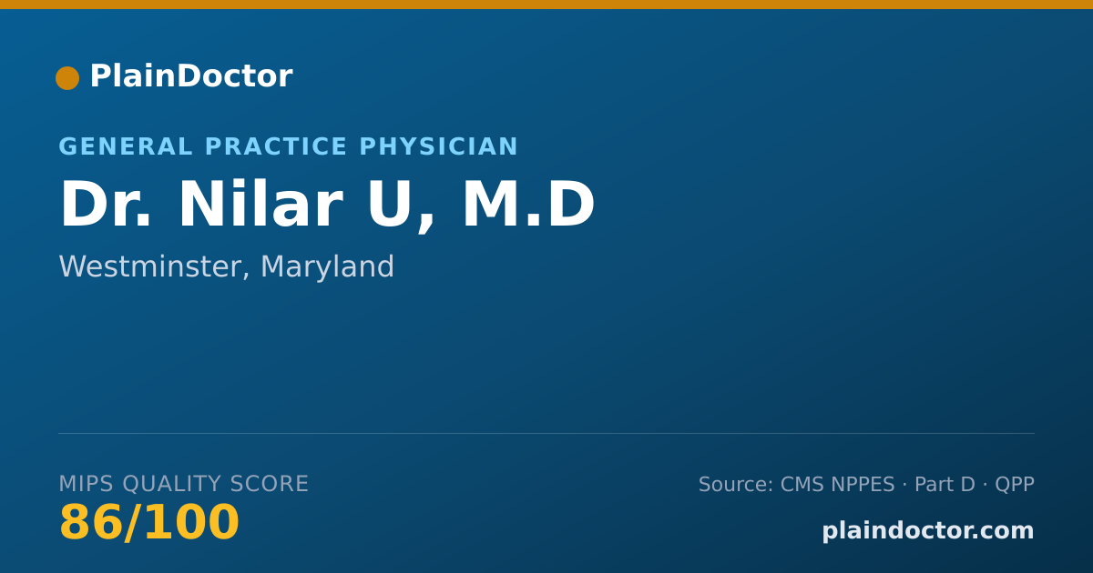 Shareable card for Nilar U, M.D - General Practice Physician, Westminster, MD