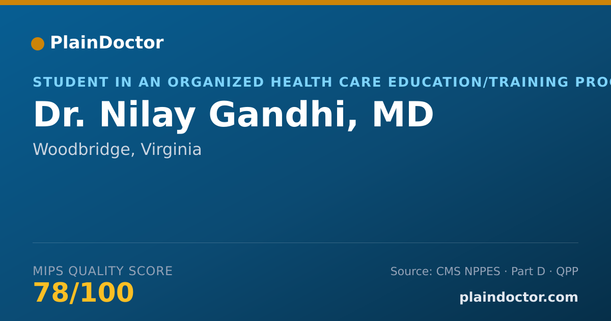 Shareable card for Nilay Gandhi, MD - Student in an Organized Health Care Education/Training Program, Woodbridge, VA