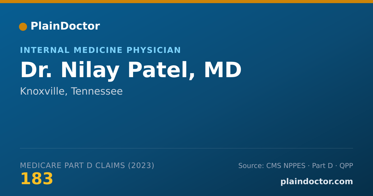 Shareable card for Nilay Patel, MD - Internal Medicine Physician, Knoxville, TN