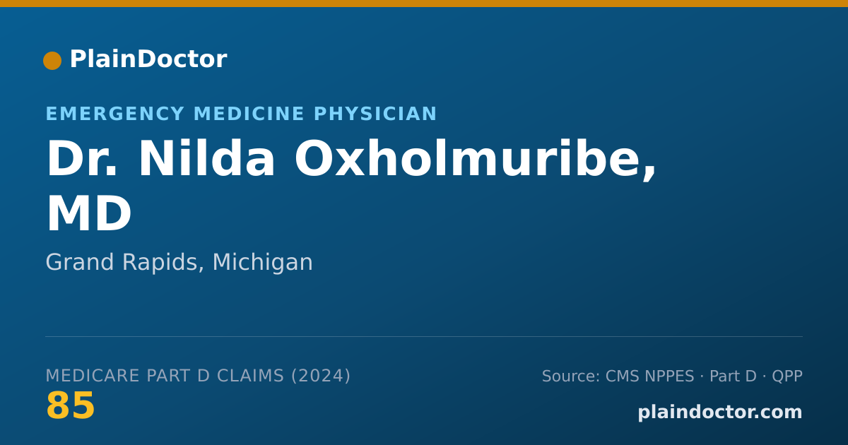 Shareable card for Nilda Oxholmuribe, MD - Emergency Medicine Physician, Grand Rapids, MI