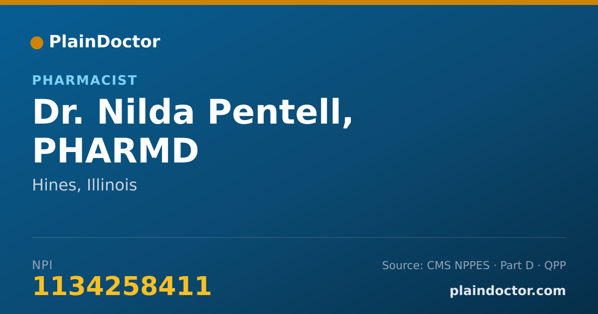 Shareable card for Nilda Pentell, PHARMD - Pharmacist, Hines, IL