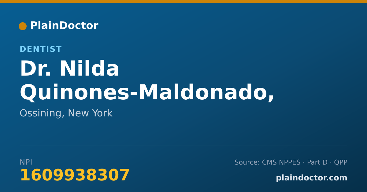 Shareable card for Nilda Quinones-Maldonado, DDS - Dentist, Ossining, NY