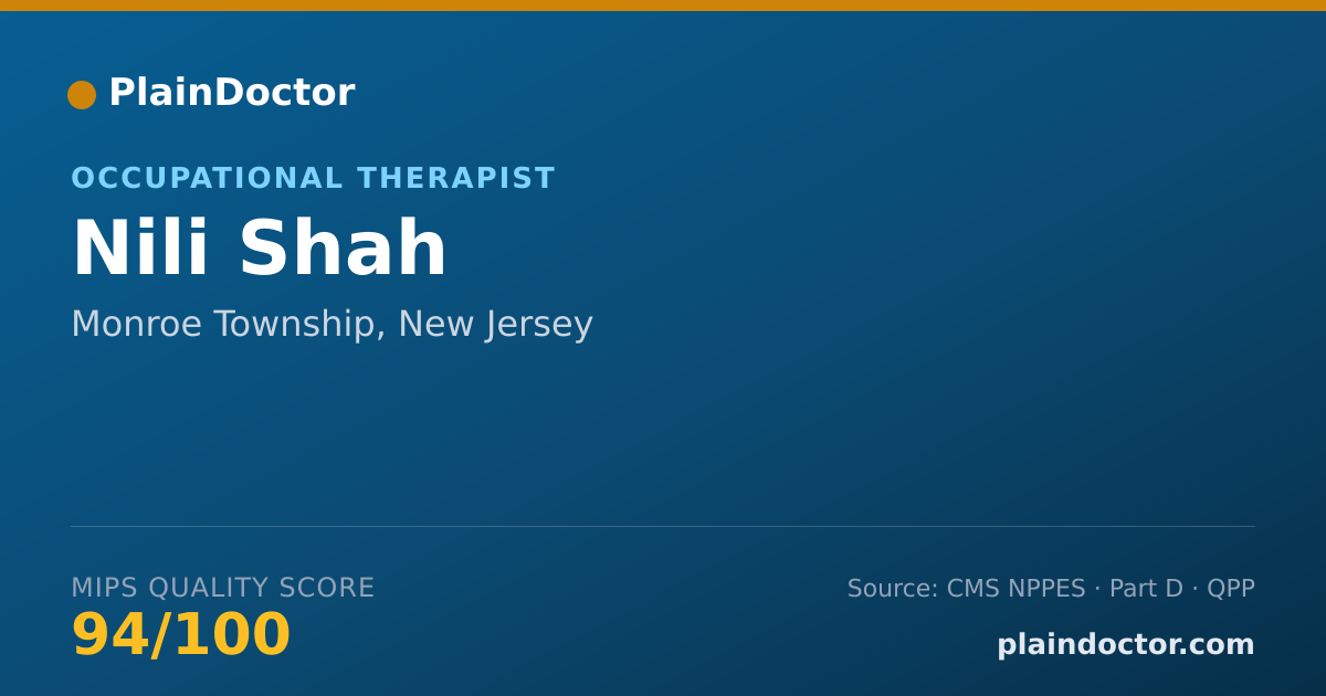 Shareable card for Nili Shah - Occupational Therapist, Monroe Township, NJ