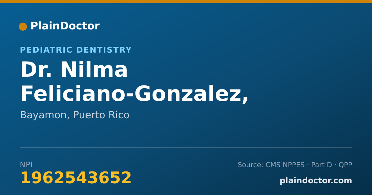 Shareable card for Nilma Feliciano-Gonzalez, DMD - Pediatric Dentistry, Bayamon, PR