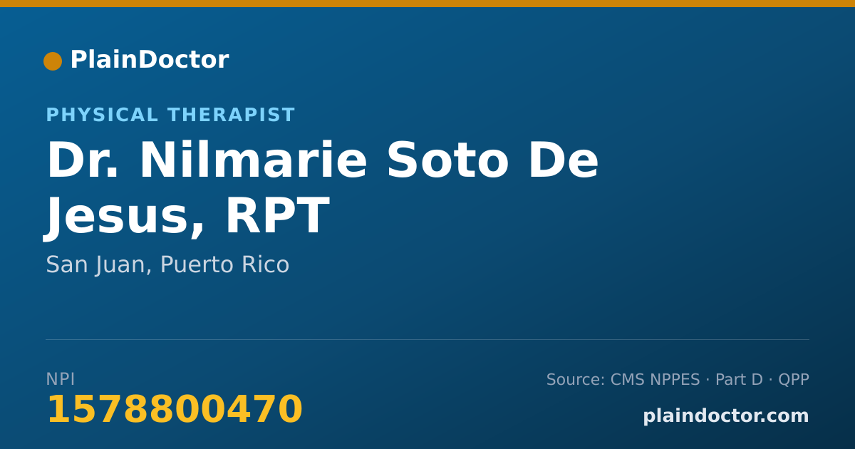 Shareable card for Nilmarie Soto De Jesus, RPT - Physical Therapist, San Juan, PR