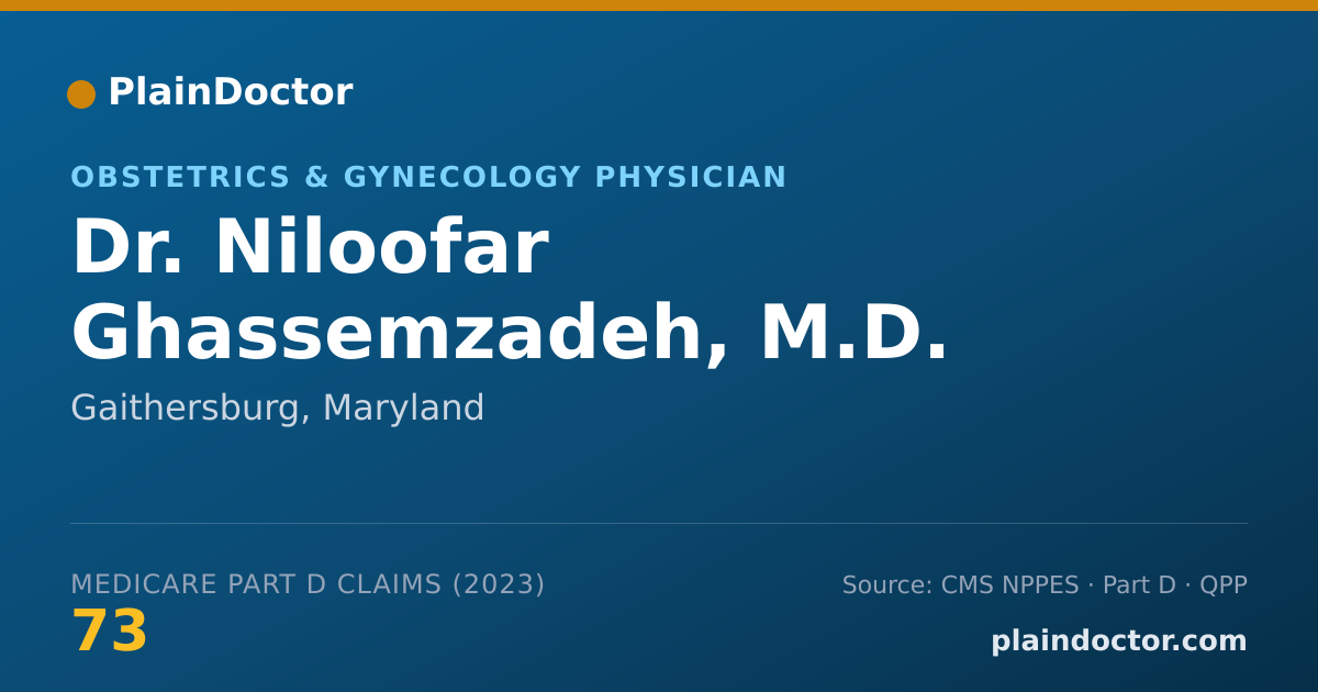 Shareable card for Niloofar Ghassemzadeh, M.D. - Obstetrics & Gynecology Physician, Gaithersburg, MD