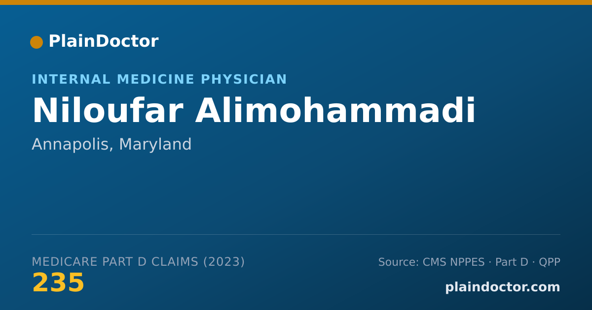 Shareable card for Niloufar Alimohammadi - Internal Medicine Physician, Annapolis, MD