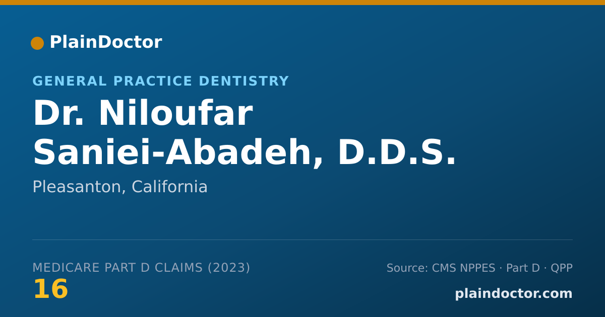 Shareable card for Niloufar Saniei-Abadeh, D.D.S. - General Practice Dentistry, Pleasanton, CA