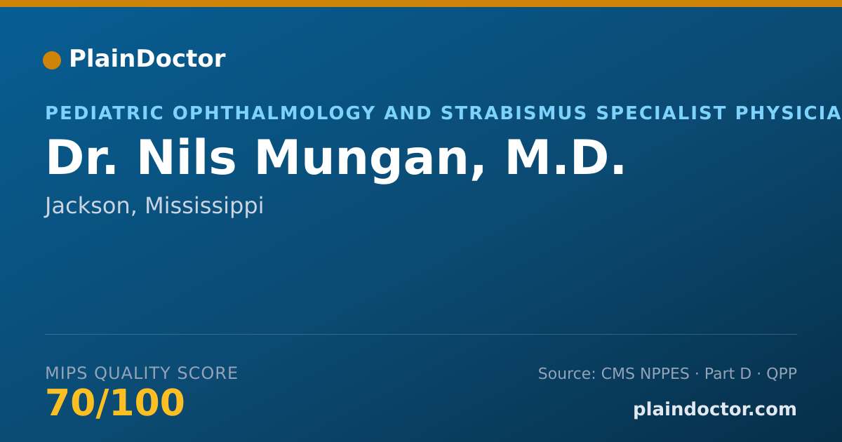 Shareable card for Nils Mungan, M.D. - Pediatric Ophthalmology and Strabismus Specialist Physician, Jackson, MS