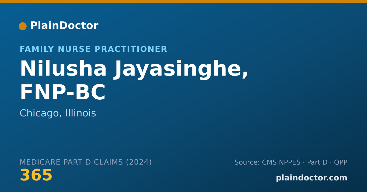 Shareable card for Nilusha Jayasinghe, FNP-BC - Family Nurse Practitioner, Chicago, IL