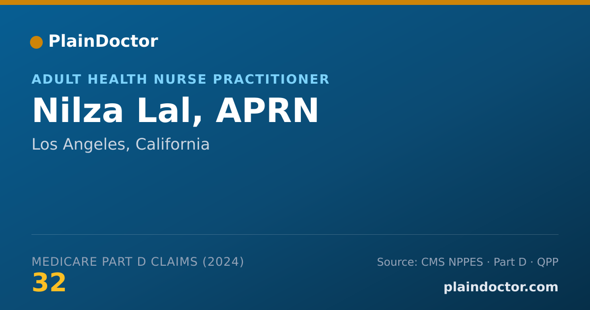 Shareable card for Nilza Lal, APRN - Adult Health Nurse Practitioner, Los Angeles, CA