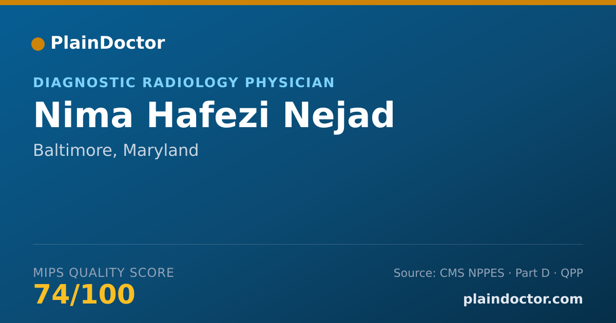 Shareable card for Nima Hafezi Nejad - Diagnostic Radiology Physician, Baltimore, MD