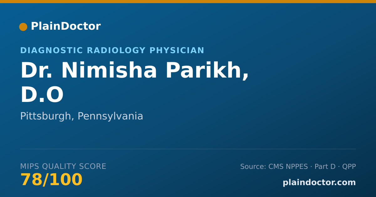 Shareable card for Nimisha Parikh, D.O - Diagnostic Radiology Physician, Pittsburgh, PA