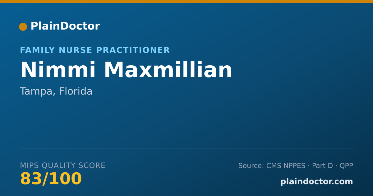 Shareable card for Nimmi Maxmillian - Family Nurse Practitioner, Tampa, FL