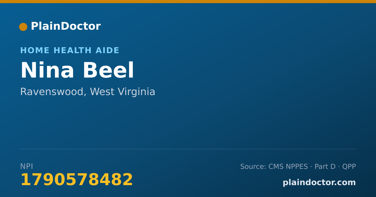 Shareable card for Nina Beel - Home Health Aide, Ravenswood, WV