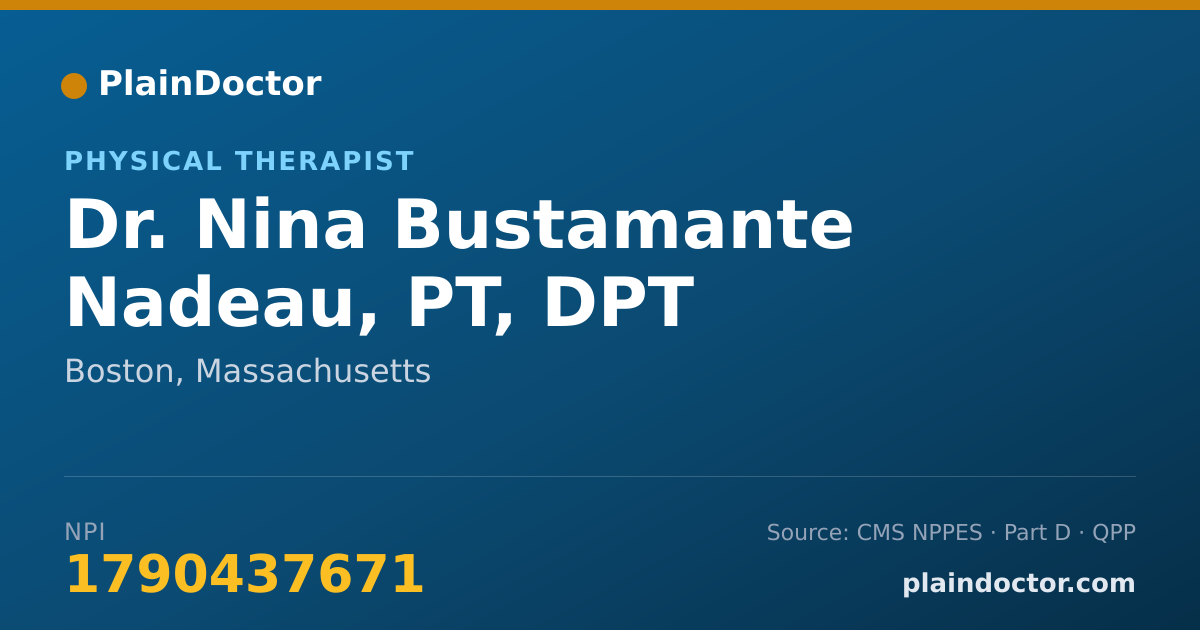 Shareable card for Nina Bustamante Nadeau, PT, DPT - Physical Therapist, Boston, MA