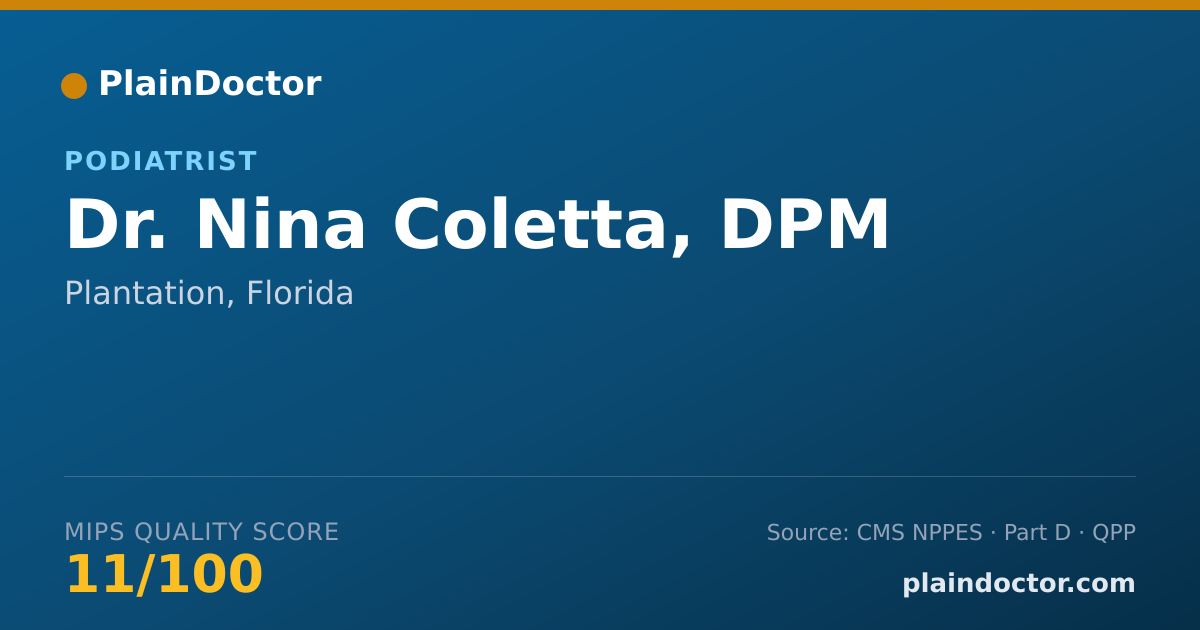 Shareable card for Nina Coletta, DPM - Podiatrist, Plantation, FL