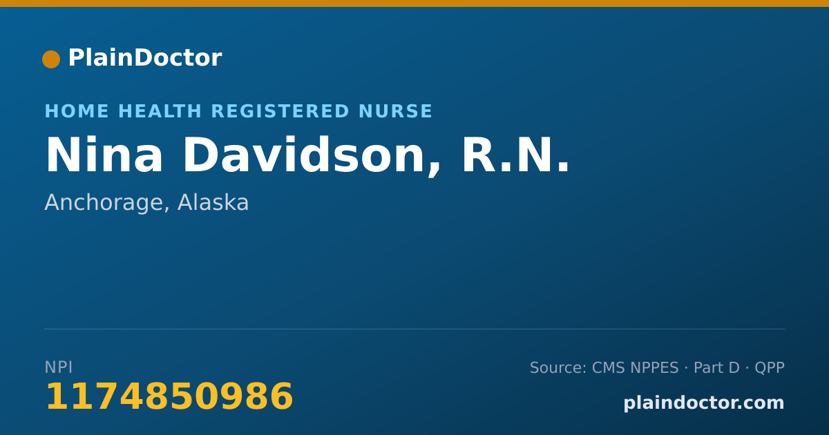 Shareable card for Nina Davidson, R.N. - Home Health Registered Nurse, Anchorage, AK