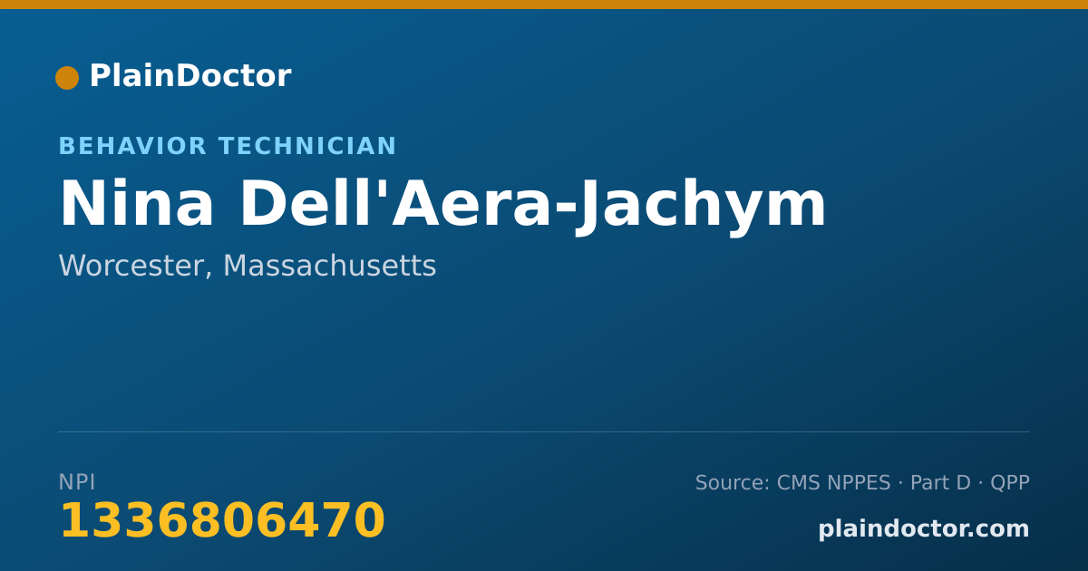 Shareable card for Nina Dell'Aera-Jachym - Behavior Technician, Worcester, MA