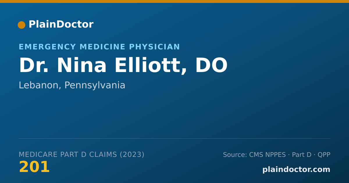 Shareable card for Nina Elliott, DO - Emergency Medicine Physician, Lebanon, PA