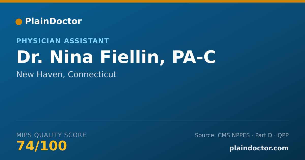 Shareable card for Nina Fiellin, PA-C - Physician Assistant, New Haven, CT