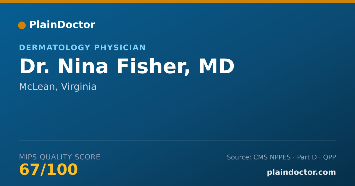 Shareable card for Nina Fisher, MD - Dermatology Physician, McLean, VA