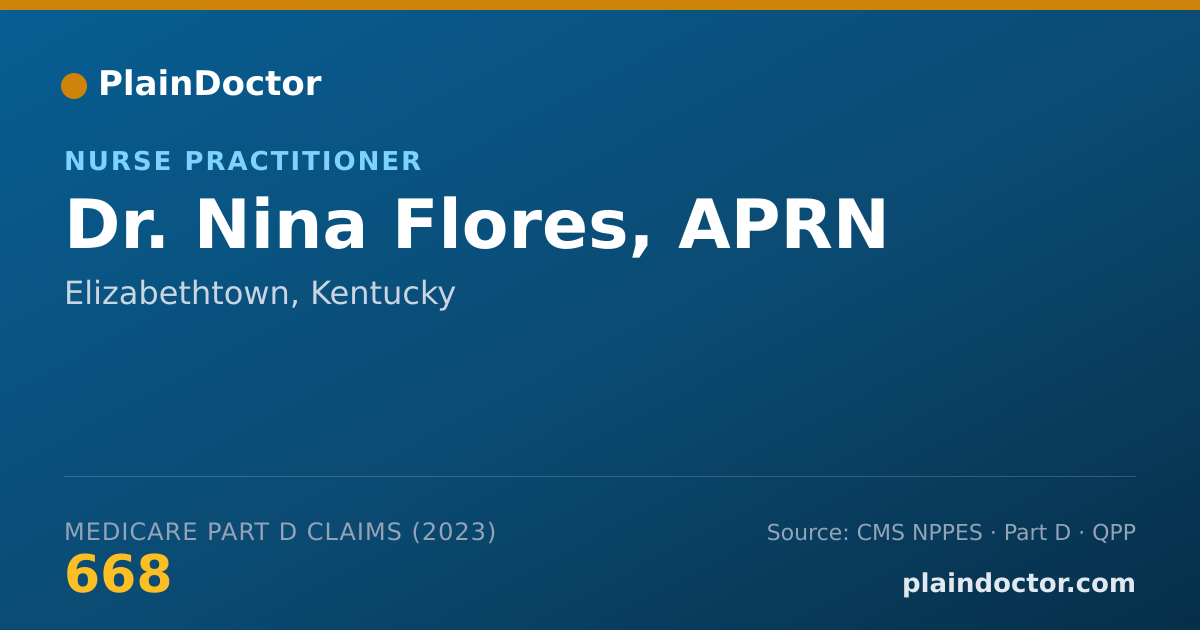 Shareable card for Nina Flores, APRN - Nurse Practitioner, Elizabethtown, KY