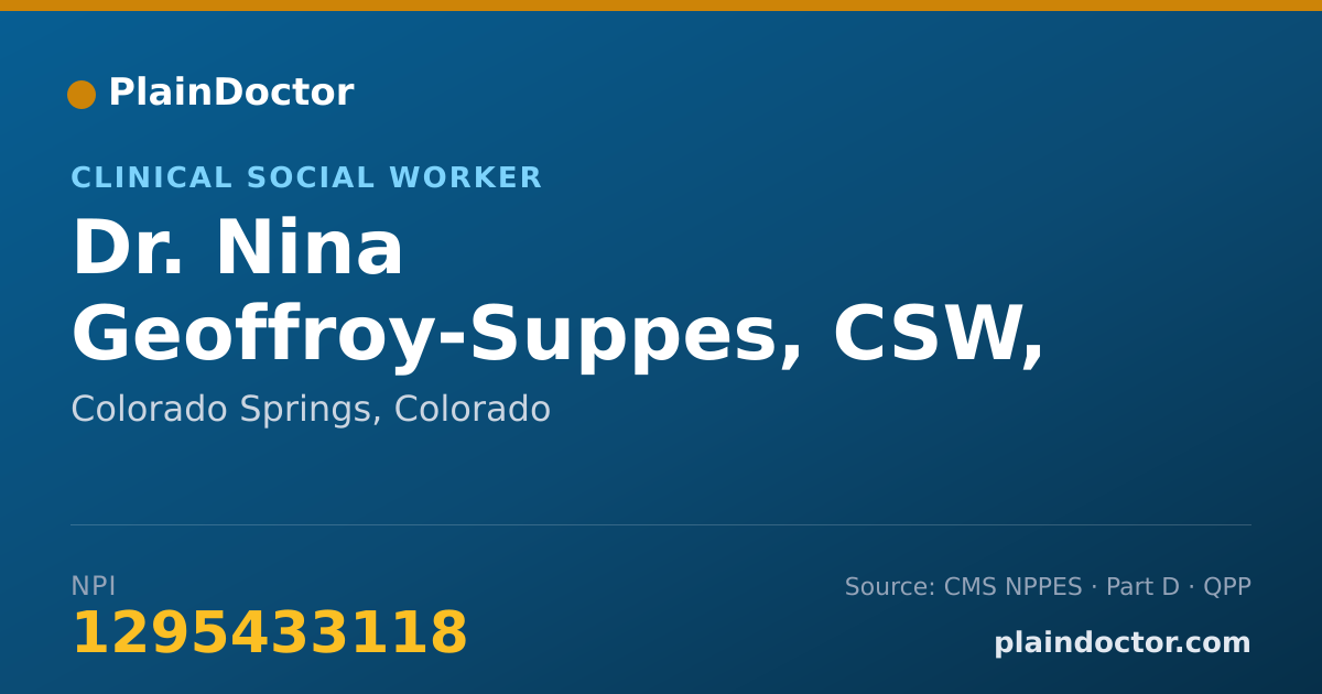 Shareable card for Nina Geoffroy-Suppes, CSW, MSW - Clinical Social Worker, Colorado Springs, CO