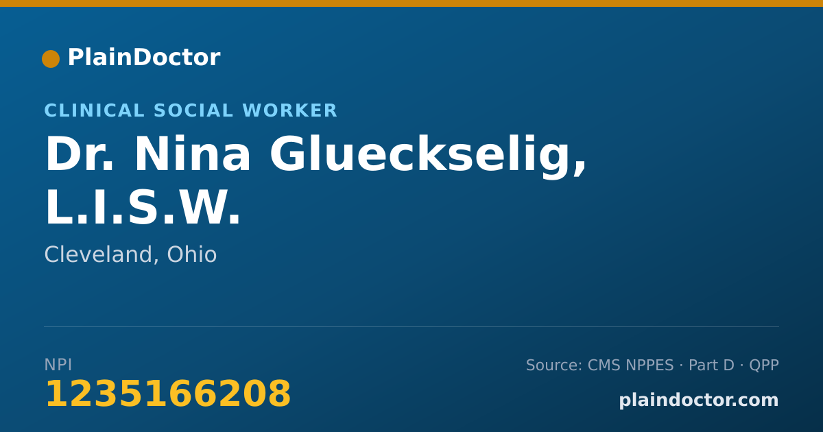 Shareable card for Nina Glueckselig, L.I.S.W. - Clinical Social Worker, Cleveland, OH