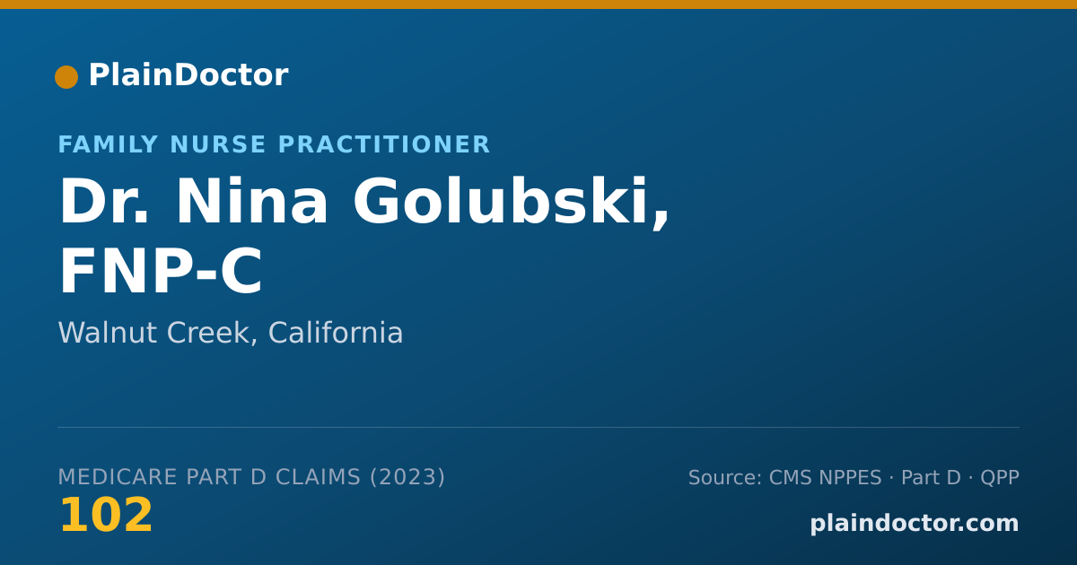 Shareable card for Nina Golubski, FNP-C - Family Nurse Practitioner, Walnut Creek, CA