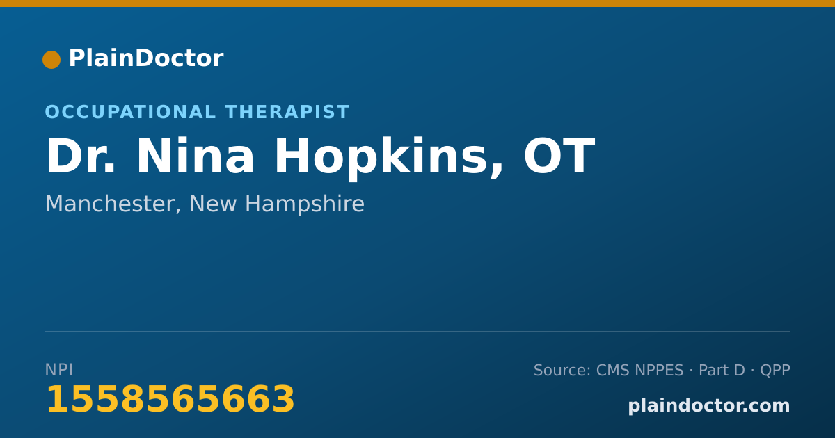 Shareable card for Nina Hopkins, OT - Occupational Therapist, Manchester, NH
