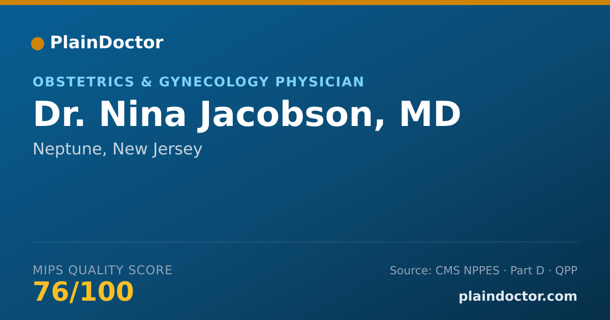 Shareable card for Nina Jacobson, MD - Obstetrics & Gynecology Physician, Neptune, NJ