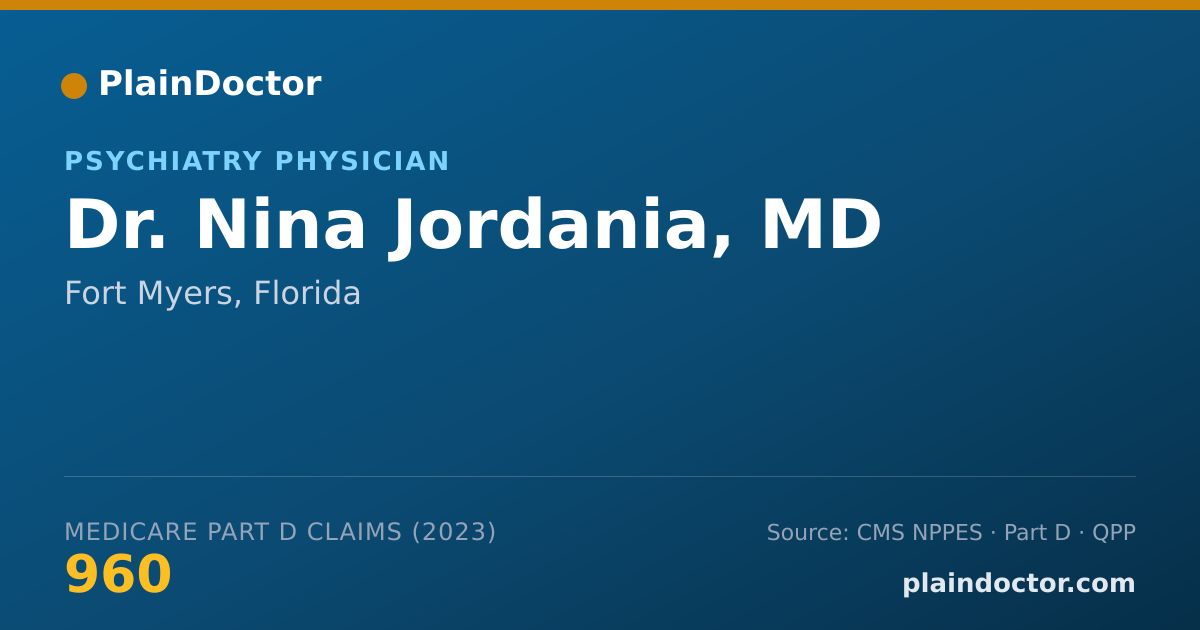 Shareable card for Nina Jordania, MD - Psychiatry Physician, Fort Myers, FL
