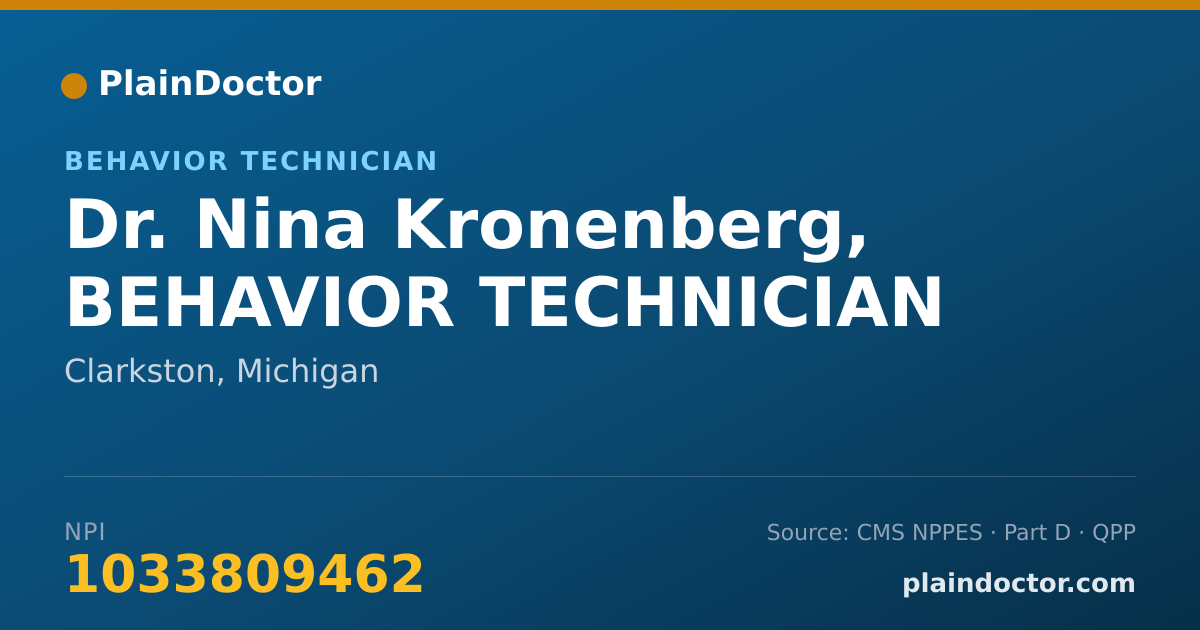 Shareable card for Nina Kronenberg, BEHAVIOR TECHNICIAN - Behavior Technician, Clarkston, MI