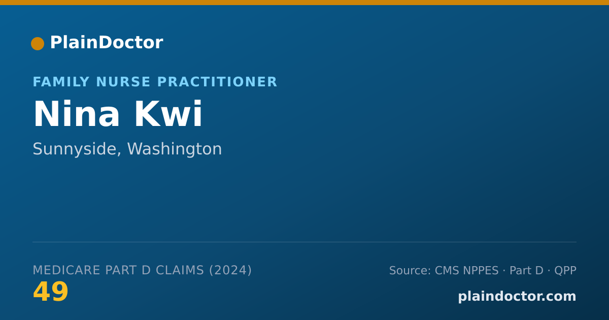 Shareable card for Nina Kwi - Nurse Practitioner, Sunnyside, WA