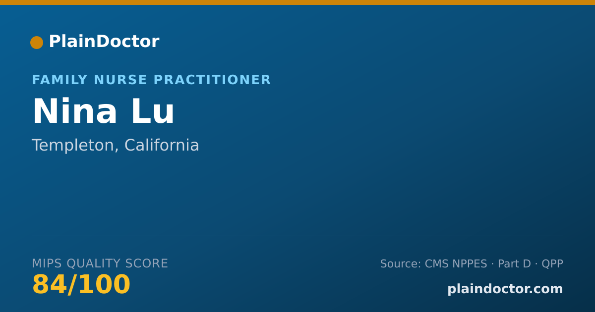 Shareable card for Nina Lu - Family Nurse Practitioner, Templeton, CA