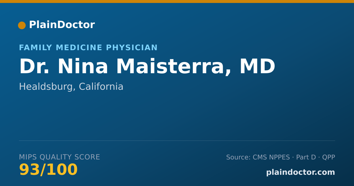 Shareable card for Nina Maisterra, MD - Family Medicine Physician, Healdsburg, CA