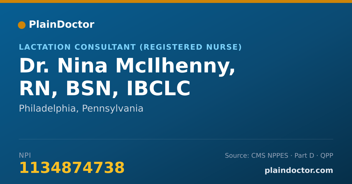 Shareable card for Nina McIlhenny, RN, BSN, IBCLC - Lactation Consultant (Registered Nurse), Philadelphia, PA