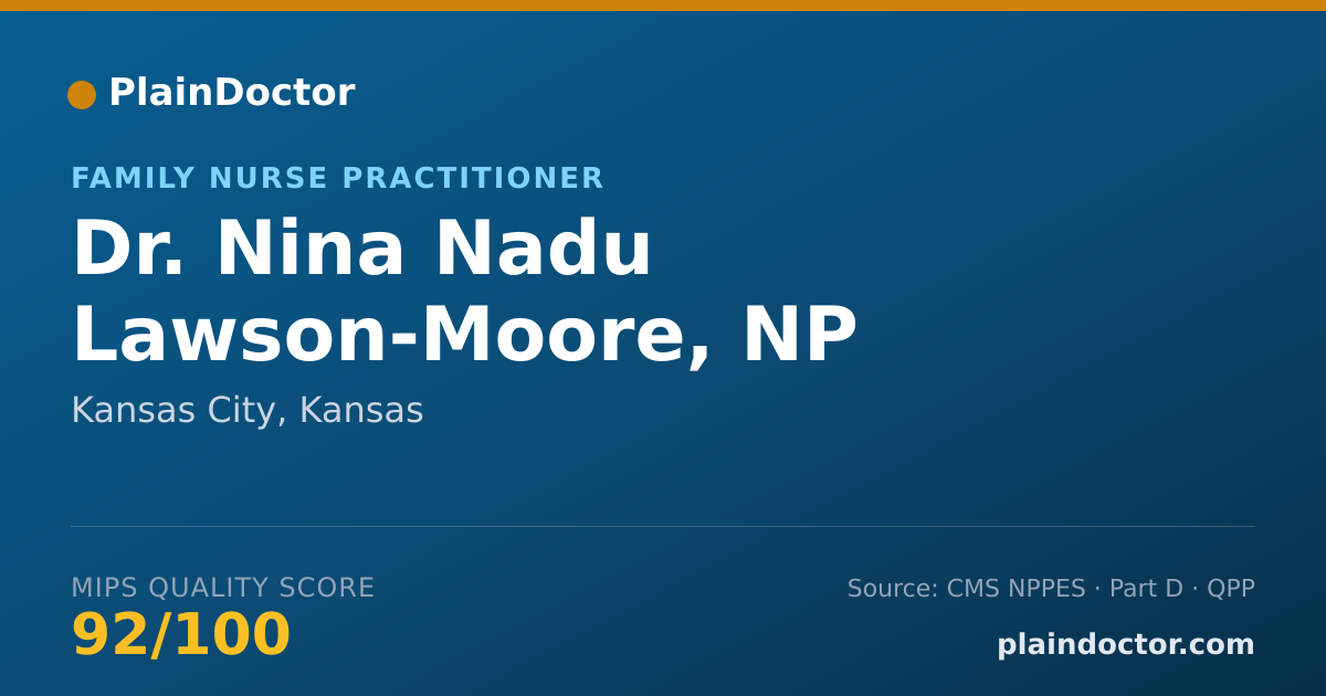 Shareable card for Nina Nadu Lawson-Moore, NP - Family Nurse Practitioner, Kansas City, KS