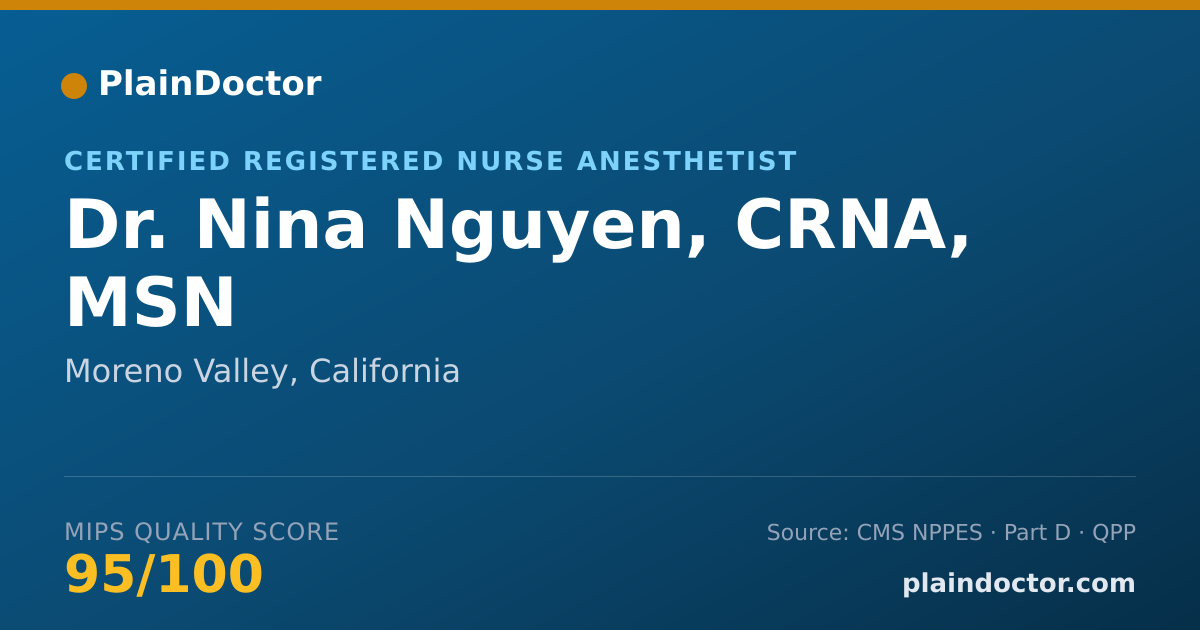 Shareable card for Nina Nguyen, CRNA, MSN - Certified Registered Nurse Anesthetist, Moreno Valley, CA