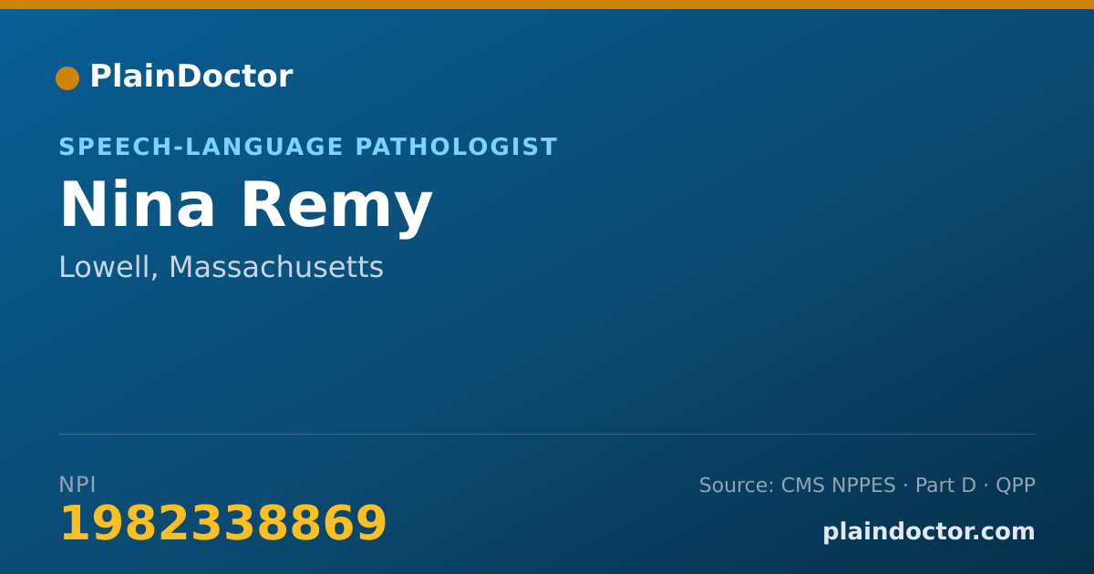 Shareable card for Nina Remy - Speech-Language Pathologist, Lowell, MA