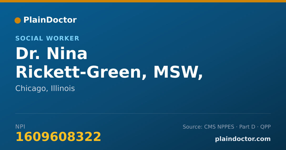 Shareable card for Nina Rickett-Green, MSW, LSW - Social Worker, Chicago, IL